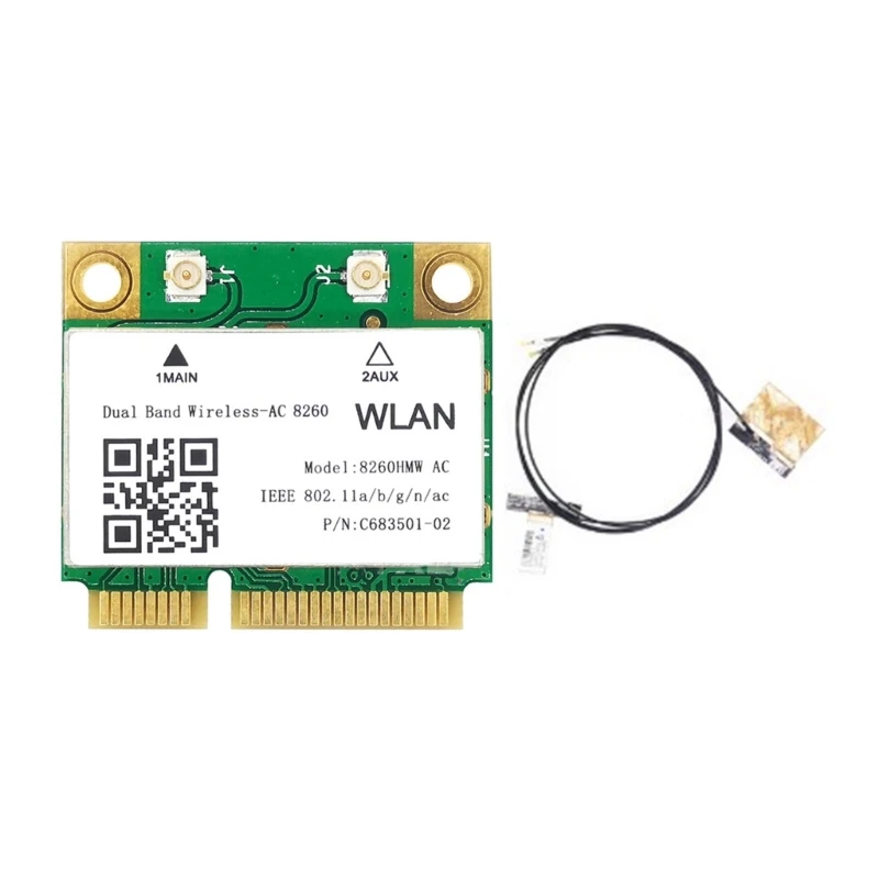 Wireless-AC 8260HMW Mini PCI-e Wifi карта 2,4g 5g Wi-Fi 867 Мбит/с 8260 WIFI адаптер
Wireless-AC 8260HMW Mini PCI-e Wifi карта 2,4g 5g Wi-Fi 867 Мбит/с 8260 WIFI адаптер