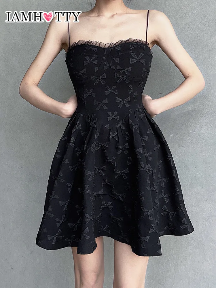 IAMHOTTY Jacquard Black Ball Gown Mini Dress Women Korean Style Sleeveless Party Dresses Elegant Fashion A-line Sundress Kawaii
IAMHOTTY Jacquard Black Ball Gown Mini Dress Women Korean Style Sleeveless Party Dresses Elegant Fashion A-line Sundress Kawaii
