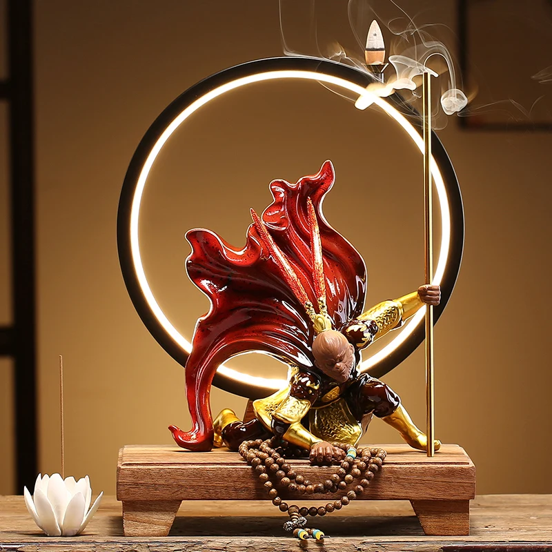 Smoke Waterfall Zen Incense Holder Sticks Lotus Monkey King Incense Holder Buddha Indoor Decorative Incensario Home Decoration L
Smoke Waterfall Zen Incense Holder Sticks Lotus Monkey King Incense Holder Buddha Indoor Decorative Incensario Home Decoration L