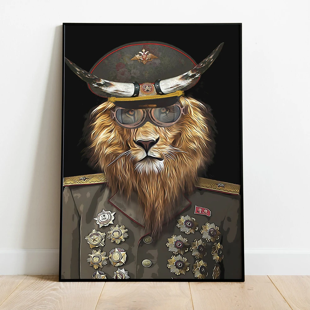General Lion Poster Wall Art Canvas Print On The Wall Painting Funny Animal Military Picture for Living Room Home Decor
General Lion Poster Wall Art Canvas Print On The Wall Painting Funny Animal Military Picture for Living Room Home Decor