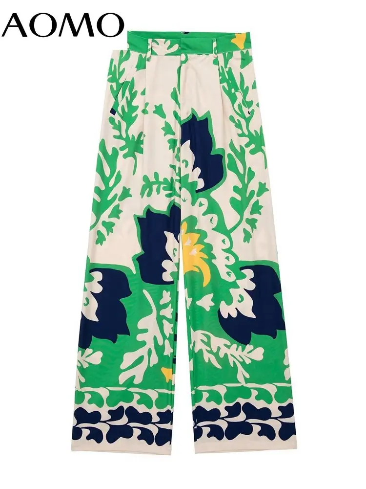 AOMO Women 2022 Side Pockets Printed Wide Leg Pants Vintage High Waist Zipper Fly Female Trousers 3H436A
AOMO Women 2022 Side Pockets Printed Wide Leg Pants Vintage High Waist Zipper Fly Female Trousers 3H436A