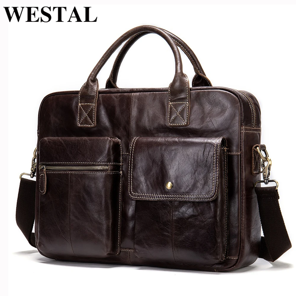 WESTAL Business Computer Briefcases for Laptop 14'' Men's Bag Leather Document Bags A4 Men Briefcase Leather Bags 7212
WESTAL Business Computer Briefcases for Laptop 14'' Men's Bag Leather Document Bags A4 Men Briefcase Leather Bags 7212