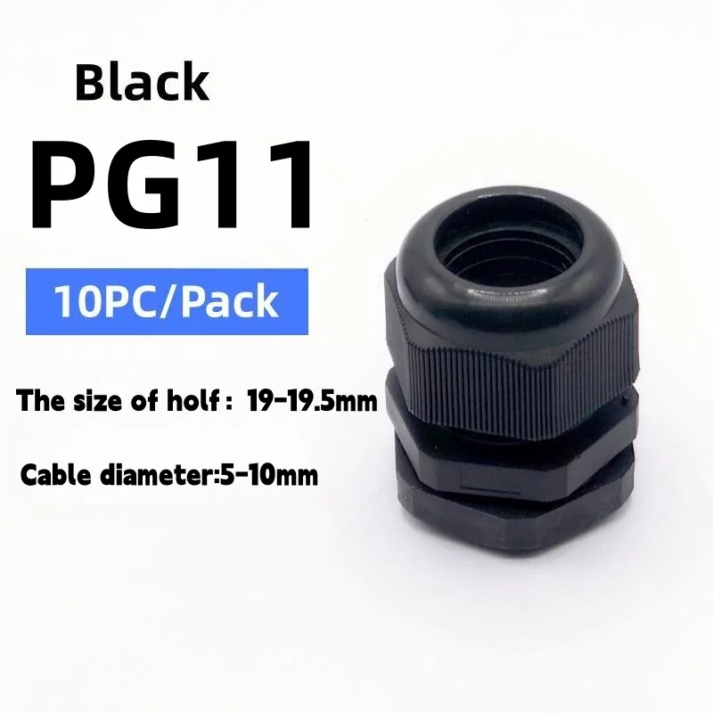 Водонепроницаемые кабельные сальники PG7 10 шт., белый/черный, нейлон
Водонепроницаемые кабельные сальники PG7 10 шт., белый/черный, нейлон