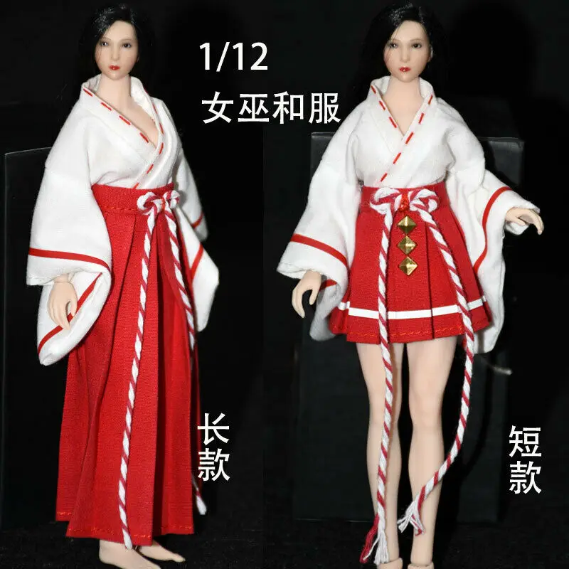 

1/12 Scale Female Soldier Witch Kimono Model for 6" TBLeague Phicen Body Figure Doll