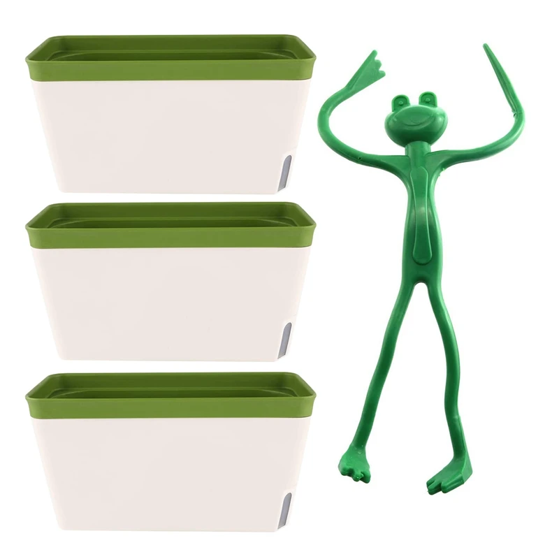 3PCS Self Watering Planter Pot Rectangle 10.5 Inch With 10PCS Frog Shape Reusable Cable Wire Ties
3PCS Self Watering Planter Pot Rectangle 10.5 Inch With 10PCS Frog Shape Reusable Cable Wire Ties