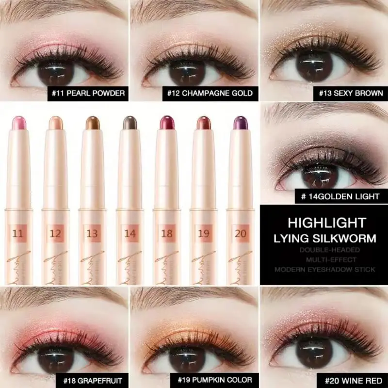 Waterproof Metallic Shimmer Eyeshadow Pencil Double-head Glitter Matte Eyeshadow Stick Long Lasting Makeup Pigment Cosmetics
Waterproof Metallic Shimmer Eyeshadow Pencil Double-head Glitter Matte Eyeshadow Stick Long Lasting Makeup Pigment Cosmetics