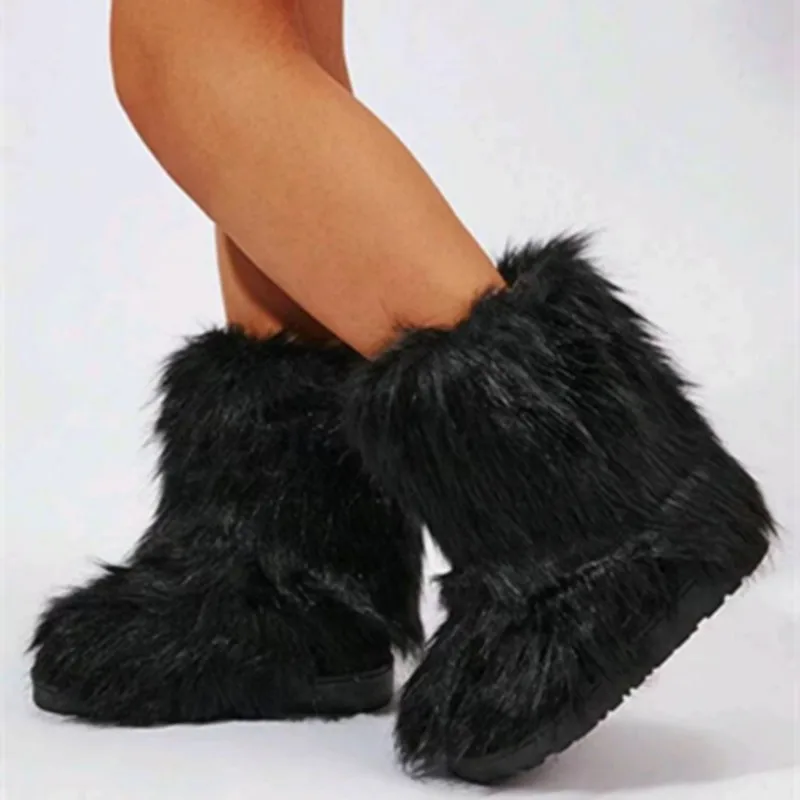 

Новинка Зима 2023, женские модные ботинки с мехом на толстой подошве и плюшевой подкладкой, теплые и удобные короткие ботинки большого размера