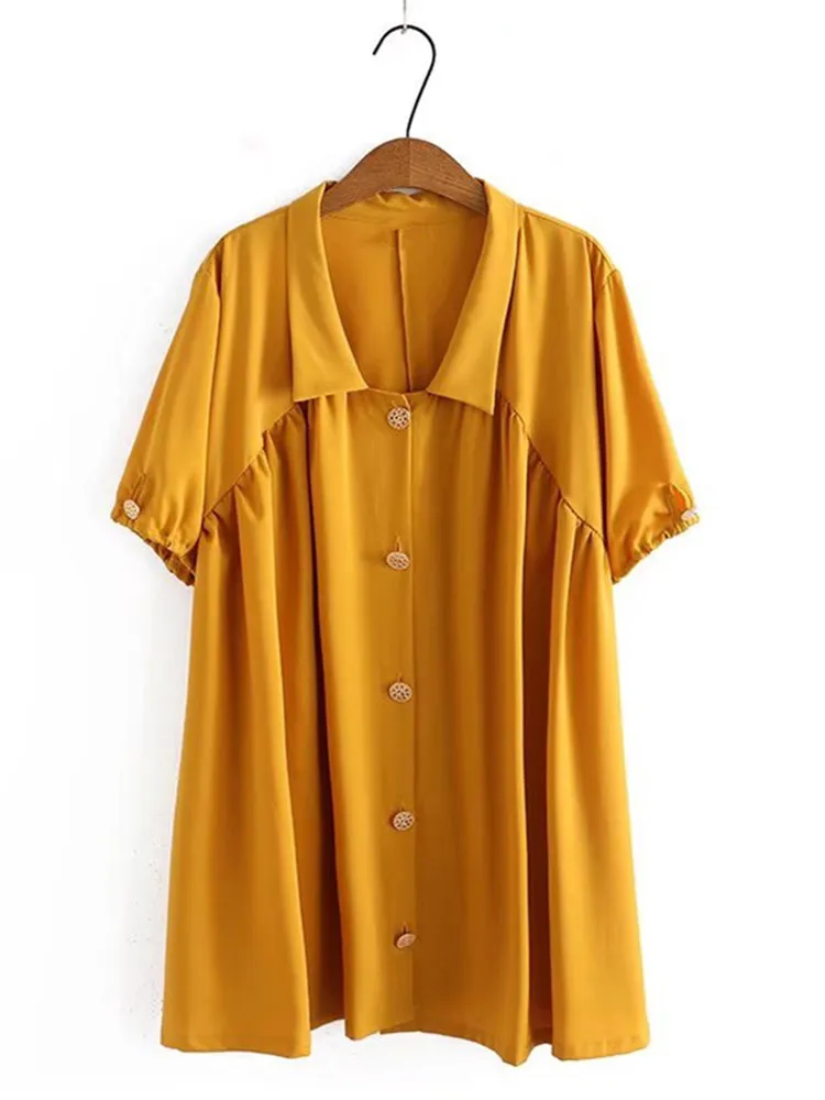 Женская летняя одежда, свободная рубашка большого размера с коротким рукавом, подходит для женщин с пышной грудью
Женская летняя одежда, свободная рубашка большого размера с коротким рукавом, подходит для женщин с пышной грудью