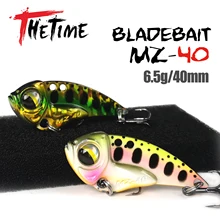 THETIME 2022 New MZ40 Metal VIB Ratlin Spoon Lure 40mm 6.5g Blade Jig Bait Vibrators Cicada For Pike Perch Crappie Bass Fishing