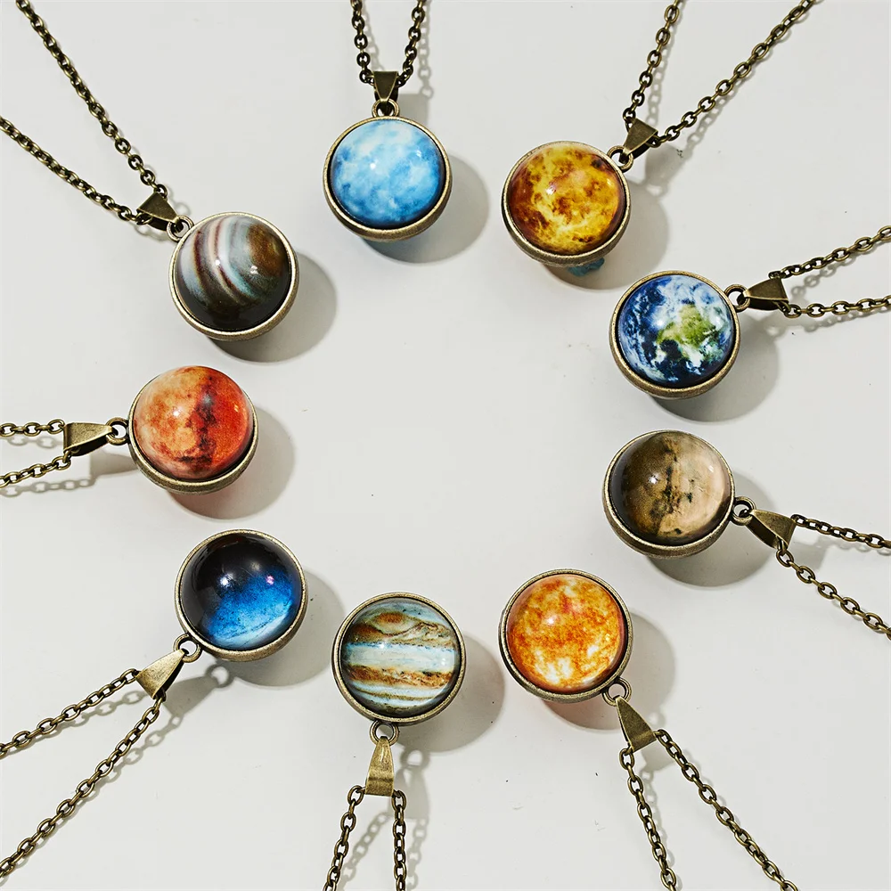 Fashion Luminous Planet Necklace Eight Unisex Glow In The Dark Cosmic Ball Double-Sided Vintage Universe Galaxy Pendant Necklace
Fashion Luminous Planet Necklace Eight Unisex Glow In The Dark Cosmic Ball Double-Sided Vintage Universe Galaxy Pendant Necklace
