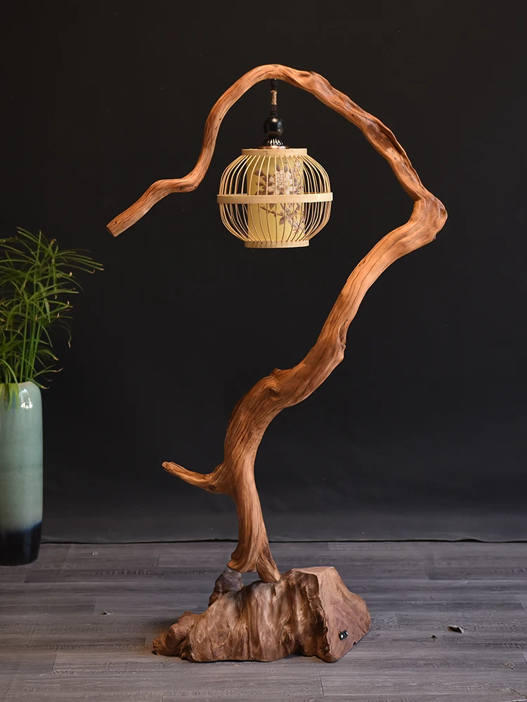 

Natural Taihang Thuja Sutchuenensis Artistic Table Lamp Root Carving Floor Lamp Decoration Craft Lamp Wood Antique Lamp
