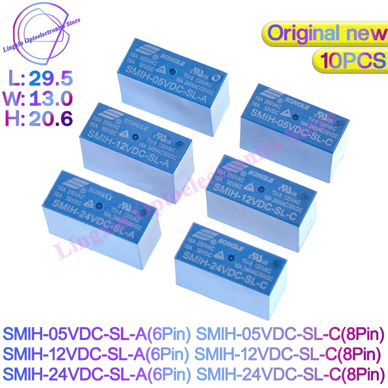 10PCS SMIH-05VDC-SL-C SMIH-12VDC-SL-C SMIH-24VDC-SL-C 05 12 24V Relays 250V 16A 8PIN SMIH-05V 12V 24VDC-SL-A 6Pin Original Relay
10PCS SMIH-05VDC-SL-C SMIH-12VDC-SL-C SMIH-24VDC-SL-C 05 12 24V Relays 250V 16A 8PIN SMIH-05V 12V 24VDC-SL-A 6Pin Original Relay