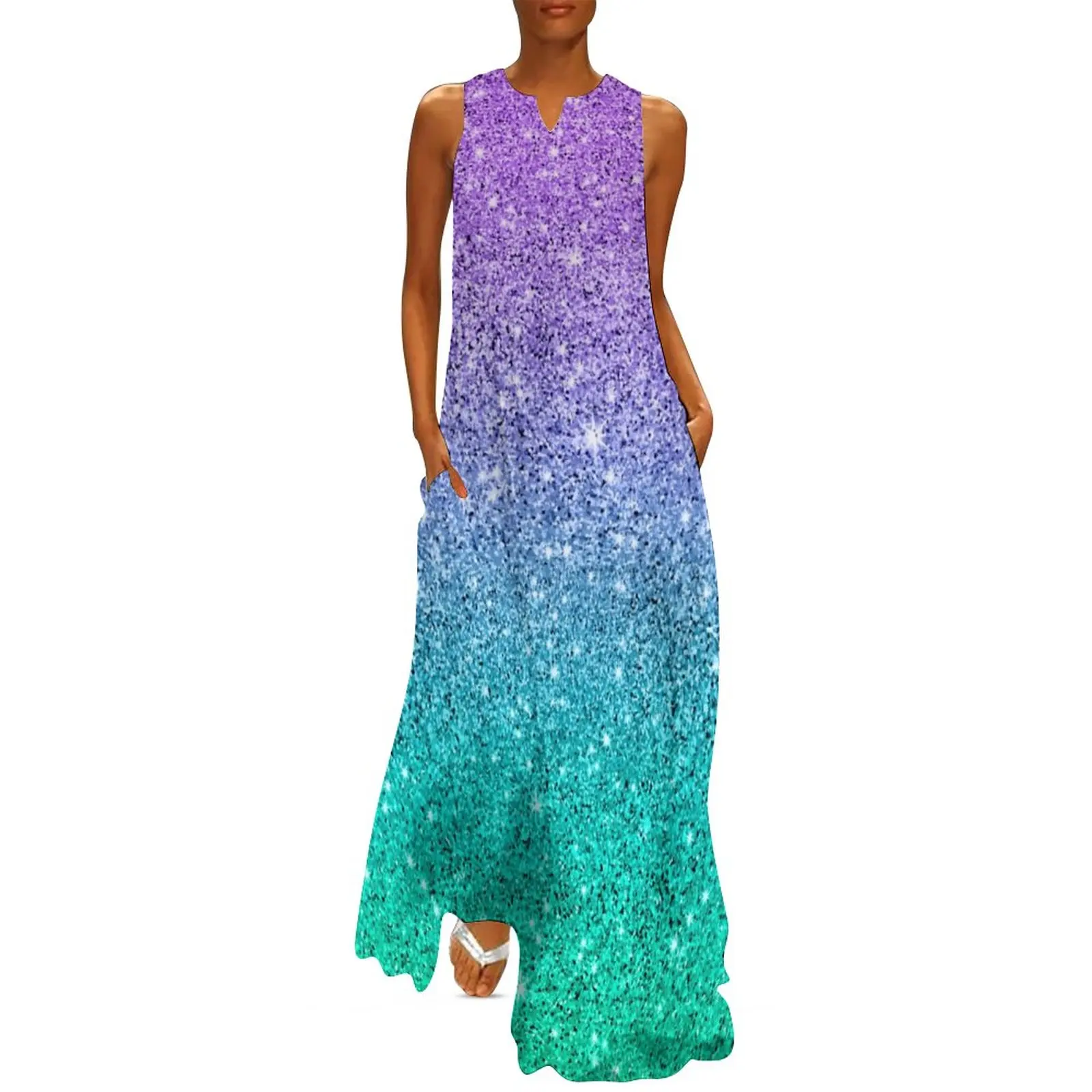 Texture Ombre Dress Purple And Green Glitter Print Beach Maxi Dress V Neck Trendy Bohemia Long Dresses Fashion Oversize Clothing
Texture Ombre Dress Purple And Green Glitter Print Beach Maxi Dress V Neck Trendy Bohemia Long Dresses Fashion Oversize Clothing