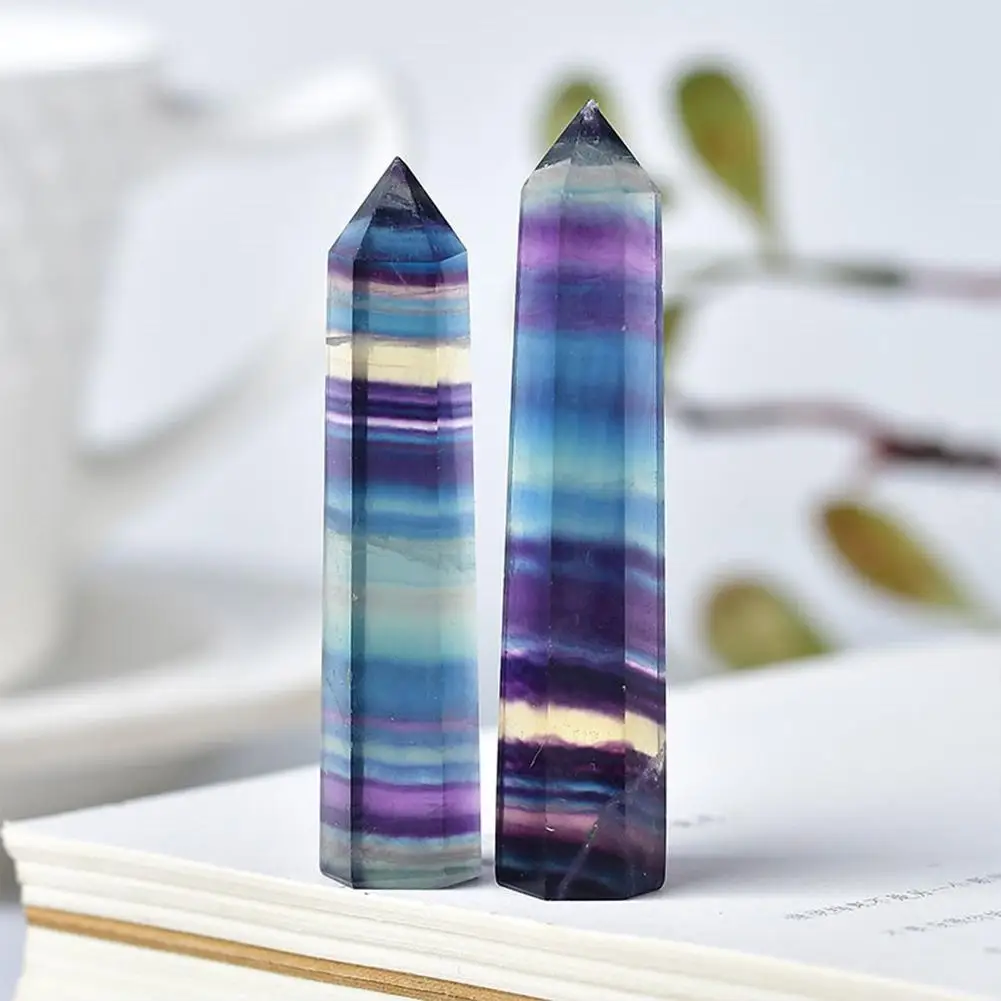 Natural Crystal Striped Fluorite Magic Point Health Energy Hexagonal Ornament Colorfull Fluorite Crystal Column Stone Gifts
Natural Crystal Striped Fluorite Magic Point Health Energy Hexagonal Ornament Colorfull Fluorite Crystal Column Stone Gifts