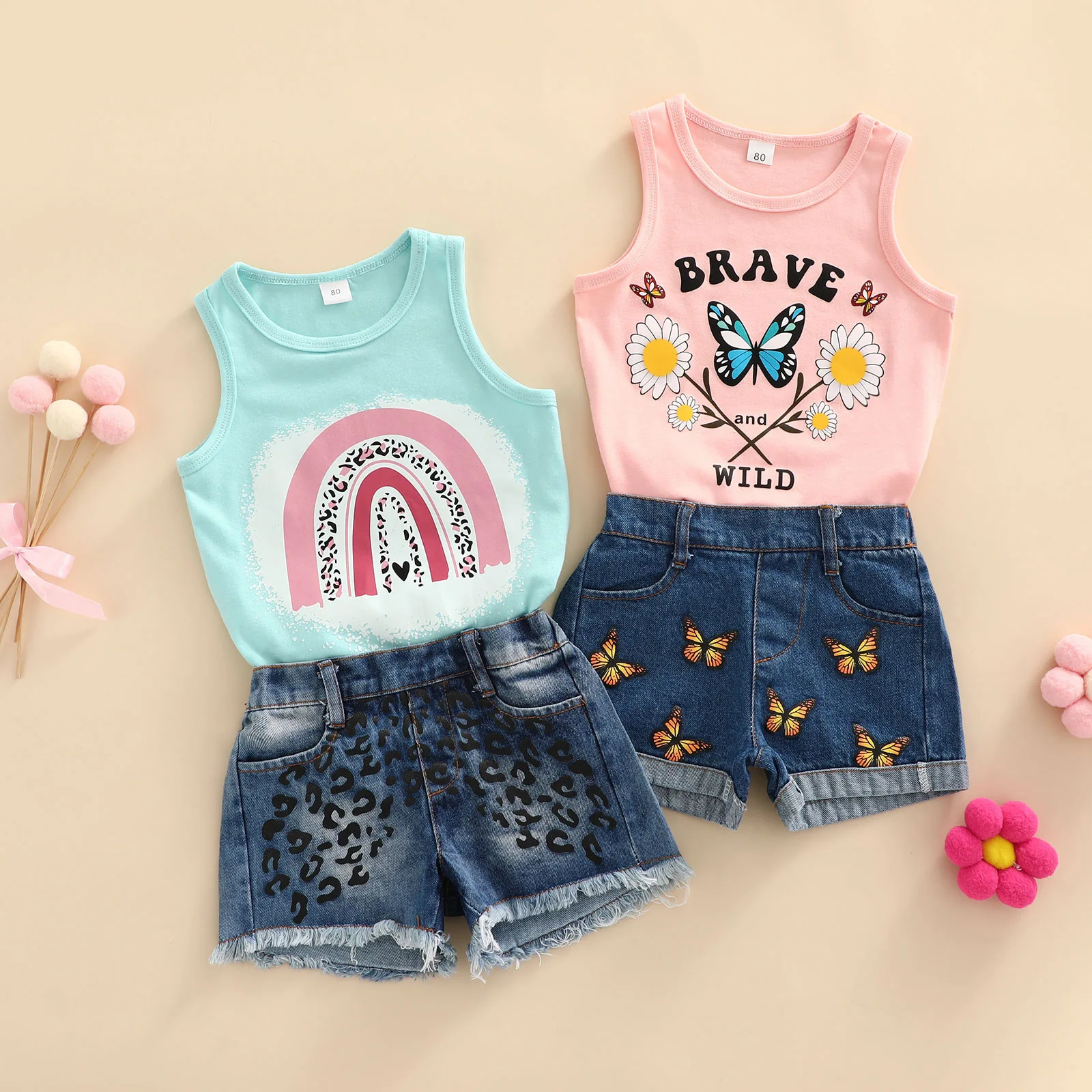 2022 New Summer Girls Sleeveless Children's Suit Children's Alphabet Denim Two-piece Set Baby Clothes Set Newborn
2022 New Summer Girls Sleeveless Children's Suit Children's Alphabet Denim Two-piece Set Baby Clothes Set Newborn