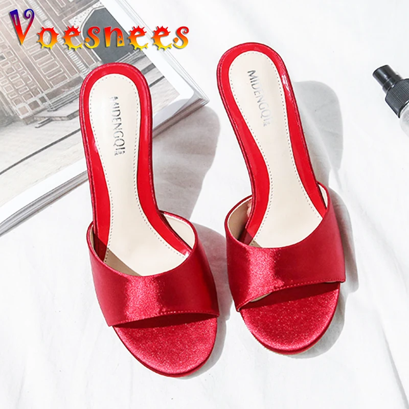 Women Slipper 2022 New Brand Thin High Heels Open Toe Elegant Slides Silk Solid ladie Shoes Outdoor Muller Female SummerSandal
Women Slipper 2022 New Brand Thin High Heels Open Toe Elegant Slides Silk Solid ladie Shoes Outdoor Muller Female SummerSandal