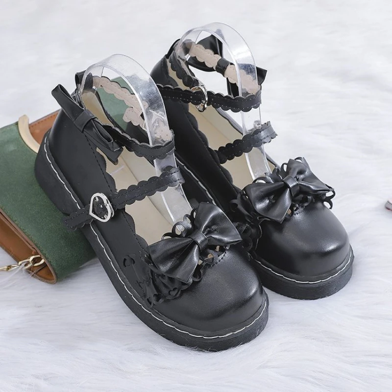 Lolita Shoes Women Bow Women's Shoes Heel Round Head Women Shoes Comfortable Kawaii Girl Loli Cosplay Shoes Detachable Shoestrap 
Lolita Shoes Women Bow Women's Shoes Heel Round Head Women Shoes Comfortable Kawaii Girl Loli Cosplay Shoes Detachable Shoestrap