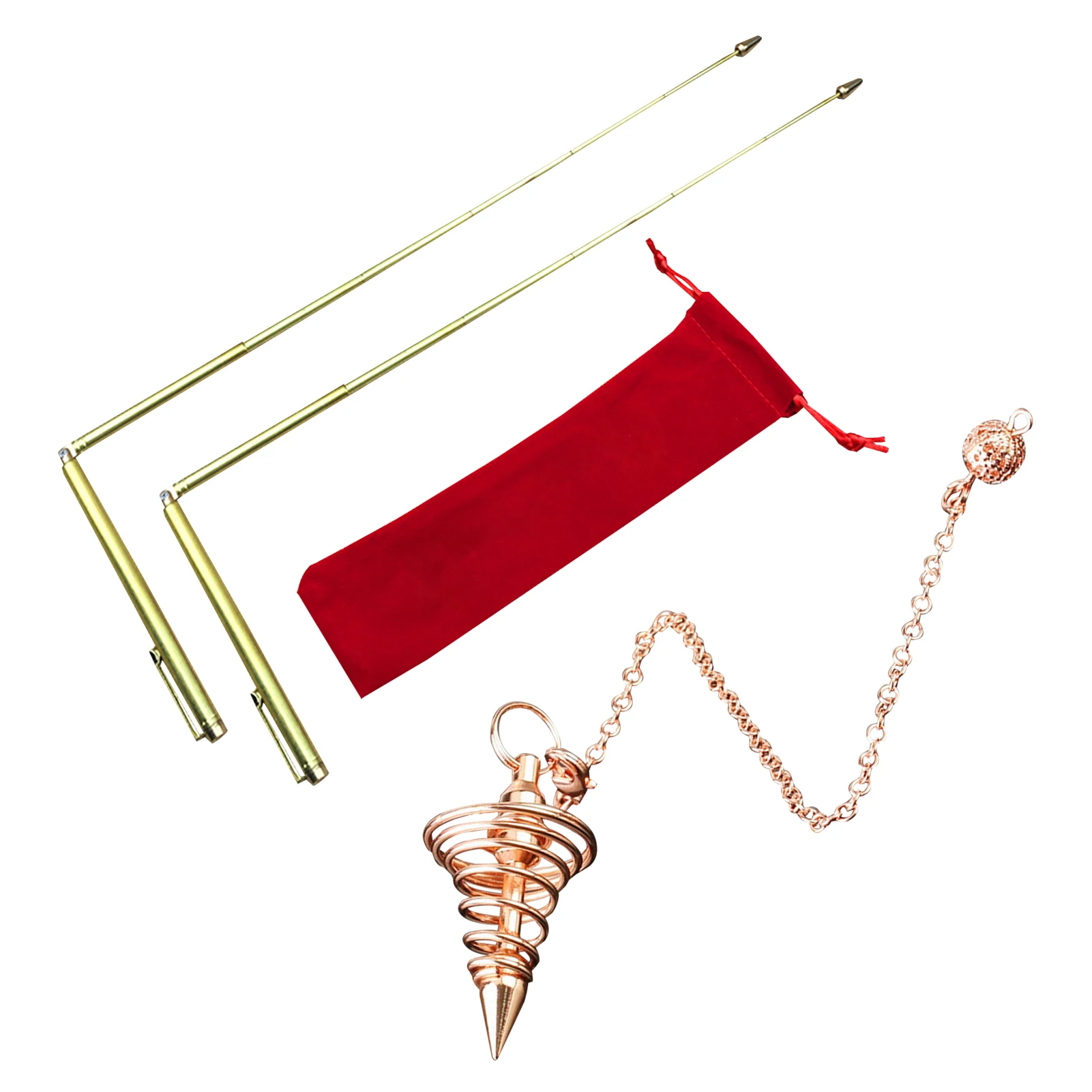 4pcs Ghost Hunting With Pendulum Pendant Energy Healing Water Dowsing Rod Set Equipment Tool Divining Measuring Durable Brass
4pcs Ghost Hunting With Pendulum Pendant Energy Healing Water Dowsing Rod Set Equipment Tool Divining Measuring Durable Brass
