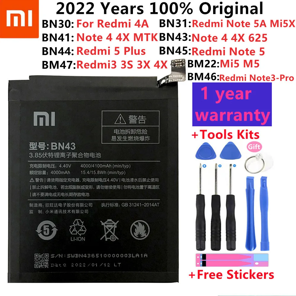 Original XiaoMi Replacement Battery For Xiaomi Redmi 3 3S 3X 4X 4A 5A 3 pro 5 Plus Note 3 4 4X 5 5A 6 7 Pro Mi5 Mi 8 5X Battery
Original XiaoMi Replacement Battery For Xiaomi Redmi 3 3S 3X 4X 4A 5A 3 pro 5 Plus Note 3 4 4X 5 5A 6 7 Pro Mi5 Mi 8 5X Battery