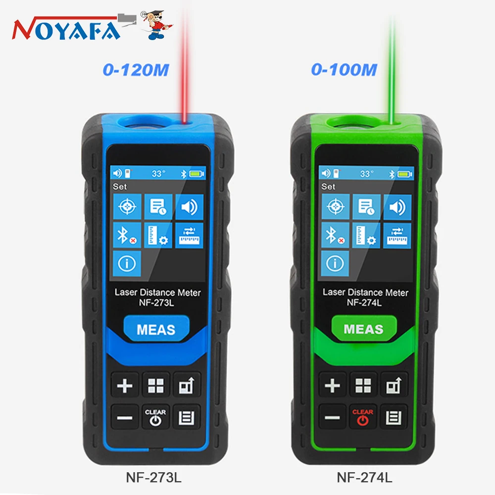 

Noyafa NF-274L Green Laser Distance Meter 60M 80M 100M Rangefinder Laser Tape Range Finder Measure Electronic Level Test Tool