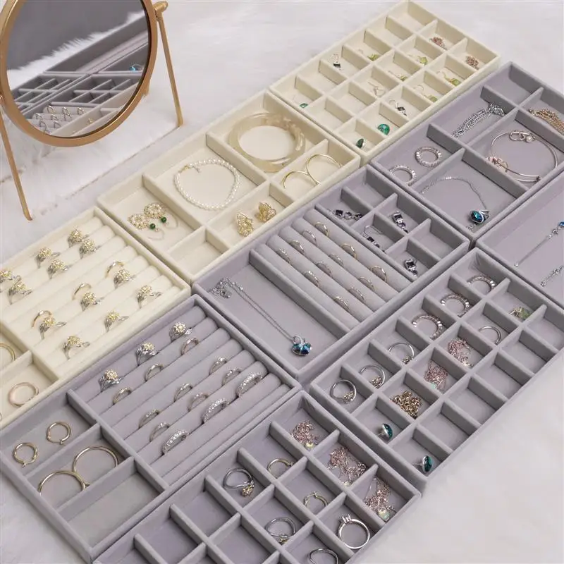 Velvet Jewelry Display Tray Case Hot Sales Stackable Exquisite Jewellery Holder Portable Ring Earrings Necklace Organizer Box
Velvet Jewelry Display Tray Case Hot Sales Stackable Exquisite Jewellery Holder Portable Ring Earrings Necklace Organizer Box