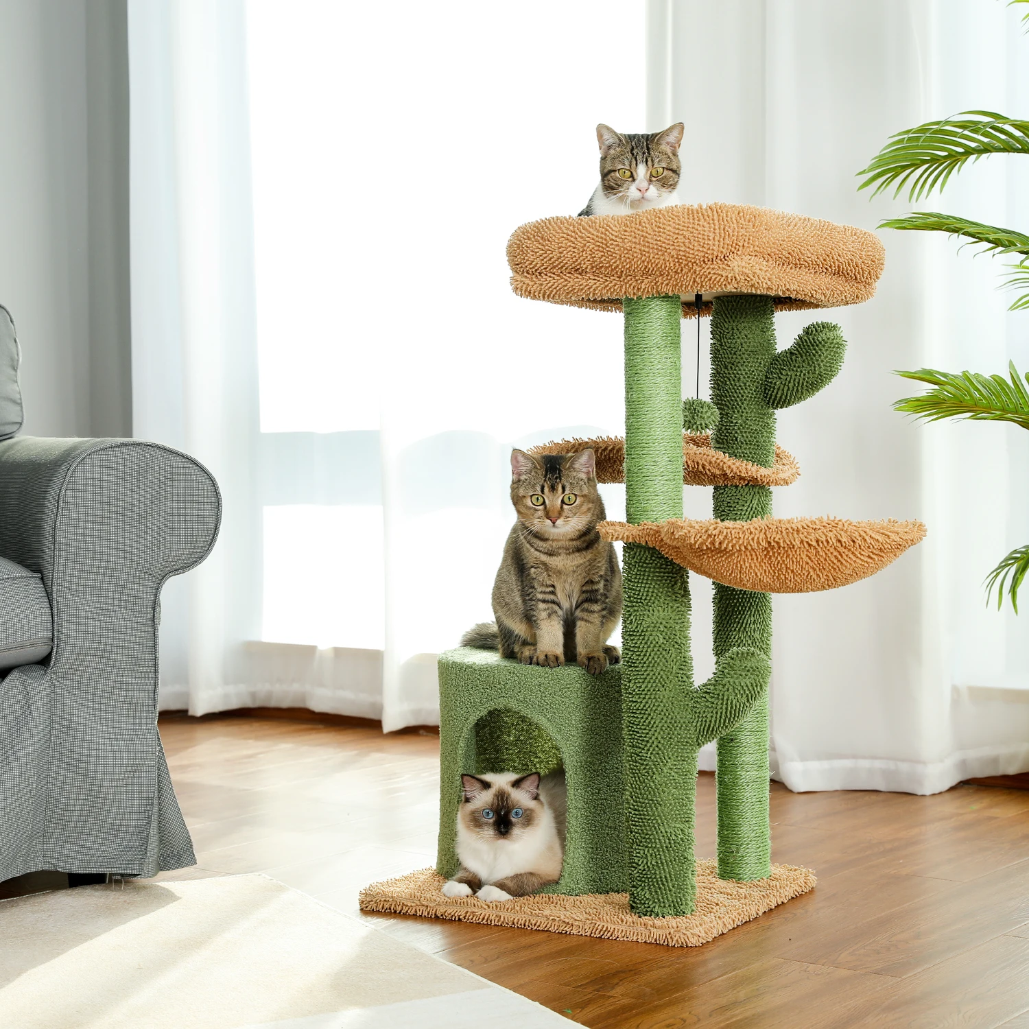 H90.5CM Cactus Cat Tree with Natural Sisal Scratching Post Board for Cat Perch Condo Kitty Play House rascador gato chat
H90.5CM Cactus Cat Tree with Natural Sisal Scratching Post Board for Cat Perch Condo Kitty Play House rascador gato chat