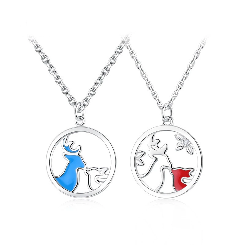 S925 Stamp Silver Color Couple Necklace Fashion Round Deer Pendant Necklaces For Women Men Lover Anniversary Party Jewelry Gifts
S925 Stamp Silver Color Couple Necklace Fashion Round Deer Pendant Necklaces For Women Men Lover Anniversary Party Jewelry Gifts
