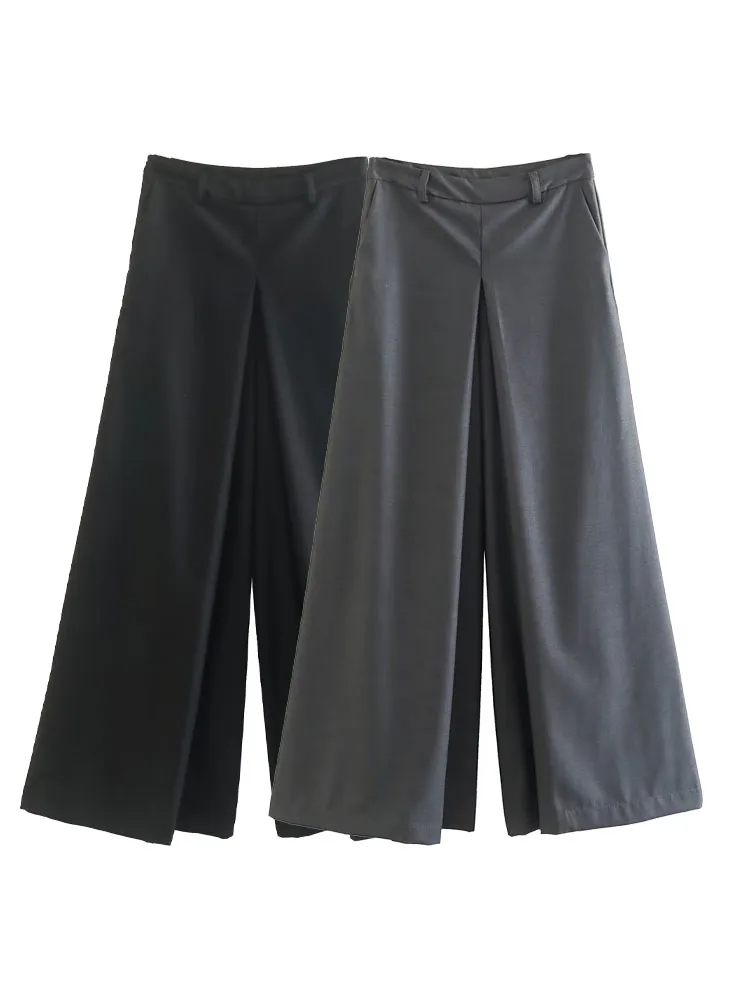 Women 2022 Autumn New Fashion Wide Leg Suit Pants Vintage High Waist Side pocket side Zipper Female Trousers Mujer
Women 2022 Autumn New Fashion Wide Leg Suit Pants Vintage High Waist Side pocket side Zipper Female Trousers Mujer