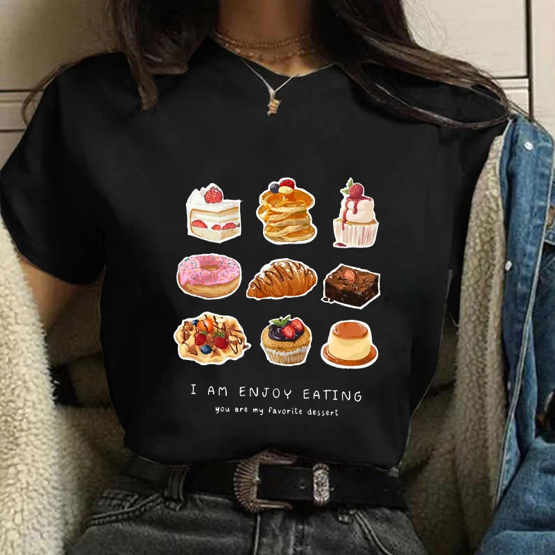 Women T-shirt Strawberry Cake Printed T-shirt ropa de mujer Funny Graphic T-shirt 100% Cotton Short Sleeve Clothes Oversized Top
Women T-shirt Strawberry Cake Printed T-shirt ropa de mujer Funny Graphic T-shirt 100% Cotton Short Sleeve Clothes Oversized Top