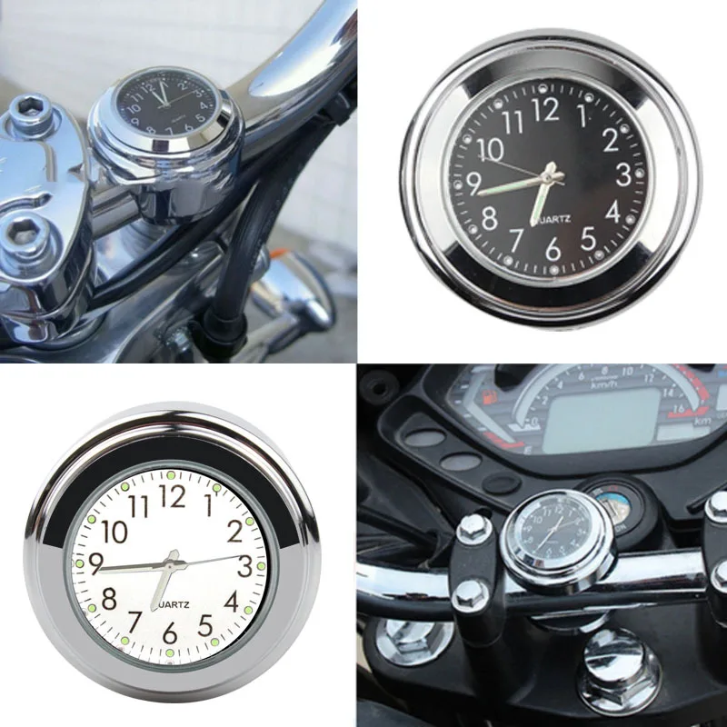 

Motorcycle Dustproof Quartz Clock Aluminum Alloy Handlebar Motorcycle Luminous Schedule Universal Car Clock Handlebar Table
