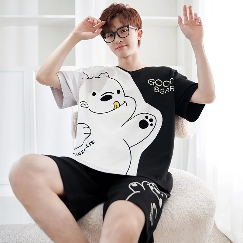 Men Pajama Sets Short-Sleeve Cotton Women Pijamas Sets Cartoon Bear Casual Loose Sleepwear Adult Nightgown Couples Pajamas
Men Pajama Sets Short-Sleeve Cotton Women Pijamas Sets Cartoon Bear Casual Loose Sleepwear Adult Nightgown Couples Pajamas