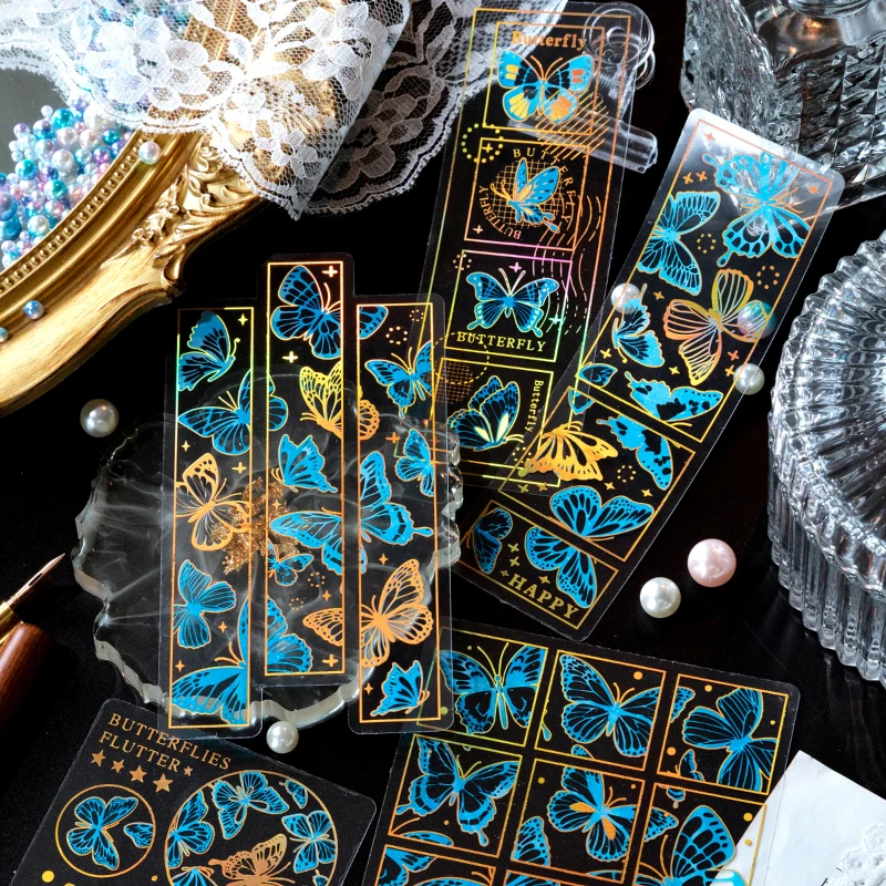 

10 шт., декоративные бронзовые наклейки-бабочки, киты