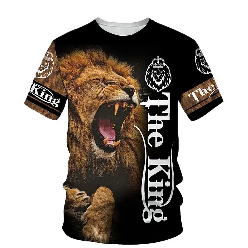 

Król lew 3D Print mężczyźni T-shirt 2023 lato Nowy O Neck Koszulki Z krótkim Rękawem topy 3D Style Odzież Męska Moda Casual T-sh