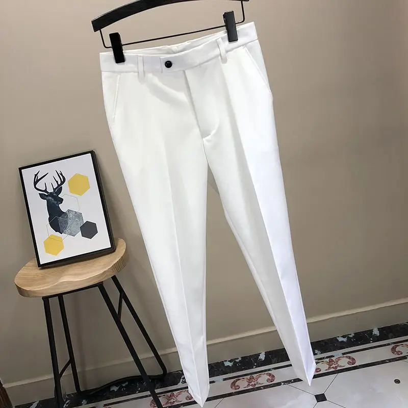 2023 New Men‘s Ankle Length Business Suit Pants Stretch Slim Business Office Non-iron Classic Fashion Korean Casual Trousers H78
2023 New Men‘s Ankle Length Business Suit Pants Stretch Slim Business Office Non-iron Classic Fashion Korean Casual Trousers H78