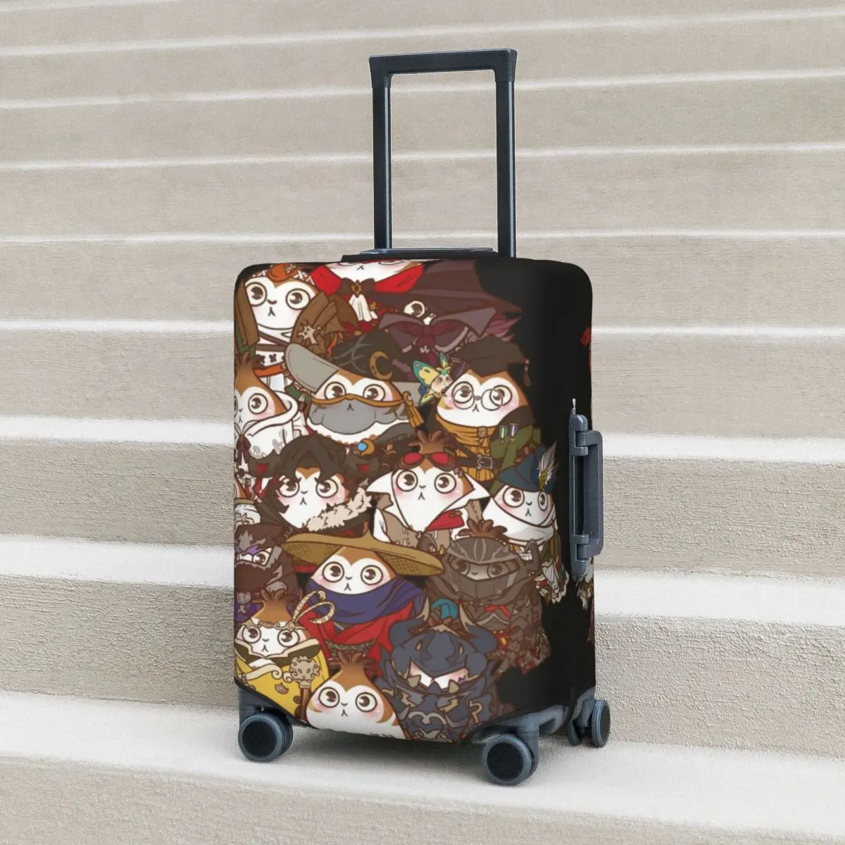 

FFXIV ALL CLASSES Paissa Brats Suitcase Cover final fantasy mage paissa cute Vacation Travel Elastic Luggage Case Protection