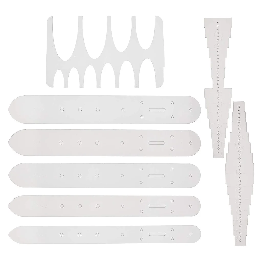 PVC Plastic Strap Belt End Templates with 2PCS Belt Hole Templates5PCS Punch Cutter Tool for DIY Handmade Leather Craft
PVC Plastic Strap Belt End Templates with 2PCS Belt Hole Templates5PCS Punch Cutter Tool for DIY Handmade Leather Craft