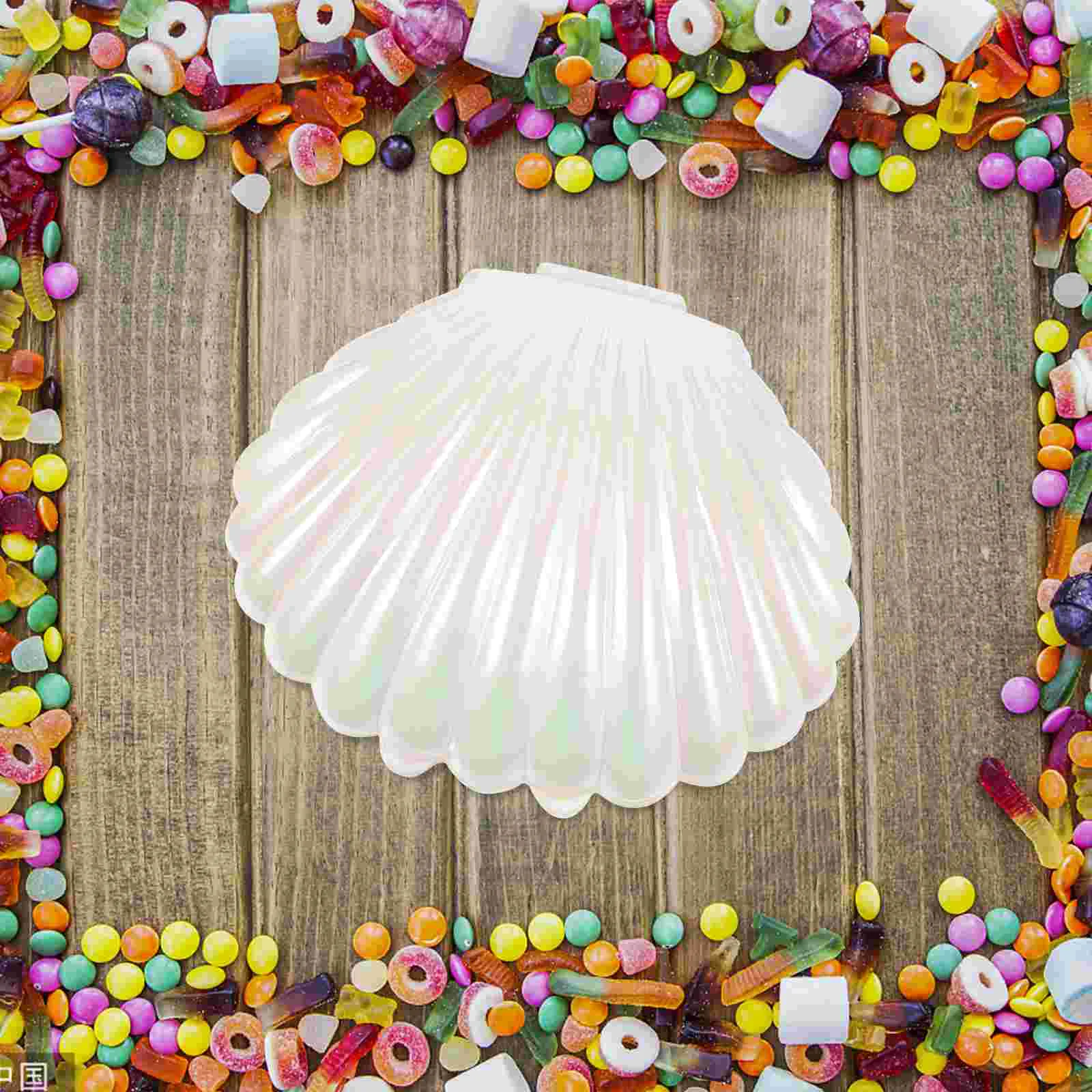

10 Pcs Plastic Candy Containers Box Seashell Jewelry Dish Small Jar Fine Party Favor White Pp Holder
