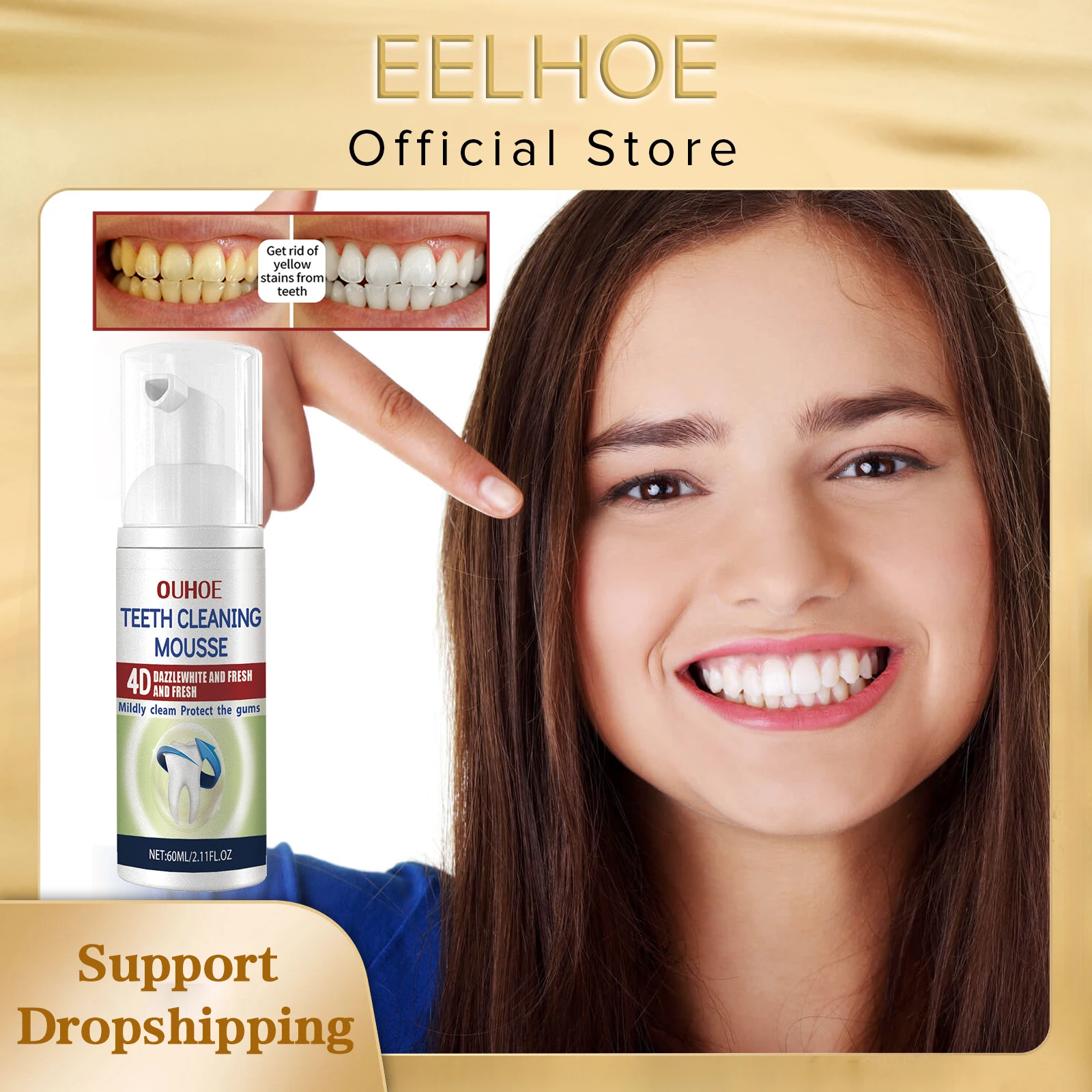 Teeth Cleaning Mousse Natural Mouth Wash Hygiene Freshen Breath Dissolve Stains Dental Tool Teeth Whitening Foam Toothpaste 60ml
Teeth Cleaning Mousse Natural Mouth Wash Hygiene Freshen Breath Dissolve Stains Dental Tool Teeth Whitening Foam Toothpaste 60ml