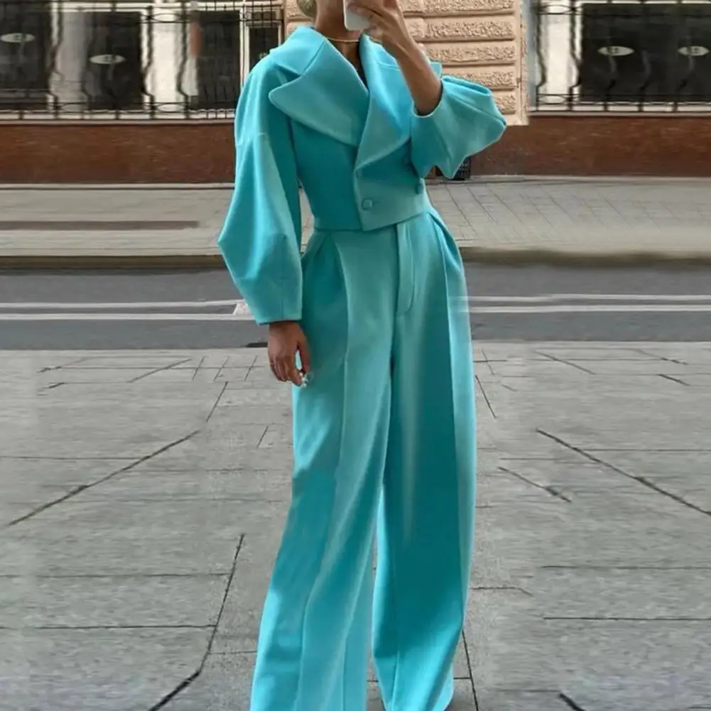 Two Piece Women Woolen Coats Blazer Suit Pants Autumn Winter Office Lady Lantern Sleeve Cropped Suit Coat High Waist Long Pants
Two Piece Women Woolen Coats Blazer Suit Pants Autumn Winter Office Lady Lantern Sleeve Cropped Suit Coat High Waist Long Pants