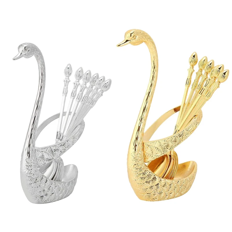 Coffee Spoons With Holder, Teaspoons Serving Bar Dessert Spoon With Swan Holder Household Tableware 
Coffee Spoons With Holder, Teaspoons Serving Bar Dessert Spoon With Swan Holder Household Tableware