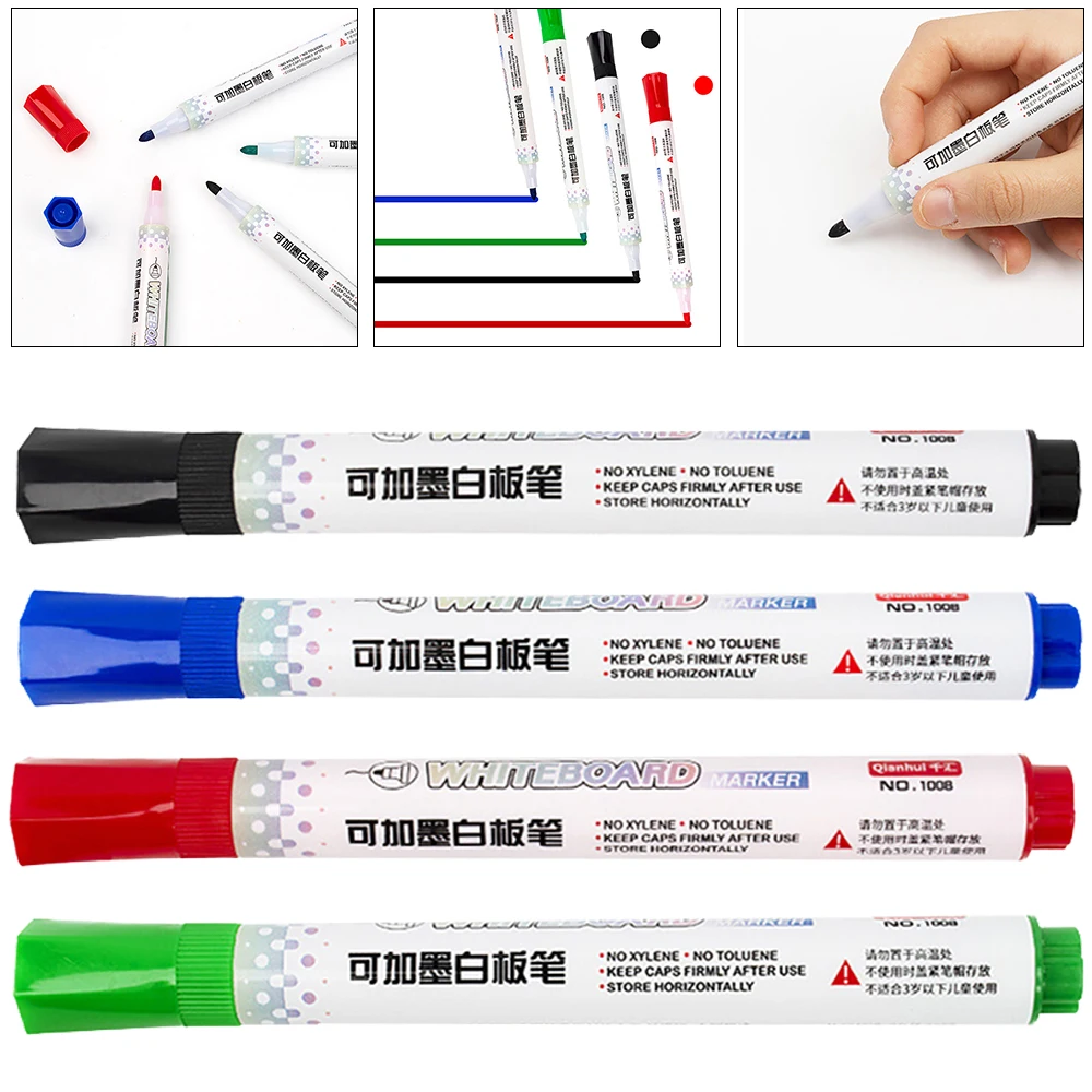 4Pcs/Set Erasable Whiteboard Marker Pen Large Capacity Repeated Filling Easy Erase Colorful Whiteboard Pen Office School Supply
4Pcs/Set Erasable Whiteboard Marker Pen Large Capacity Repeated Filling Easy Erase Colorful Whiteboard Pen Office School Supply
