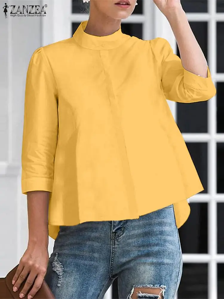 ZANZEA Casual Solid Color Crop Tops Women 3/4 Sleeve Blouse Fashion Stand Collar Shirt 2023 Summer Office Lady Buttons Blusas
ZANZEA Casual Solid Color Crop Tops Women 3/4 Sleeve Blouse Fashion Stand Collar Shirt 2023 Summer Office Lady Buttons Blusas