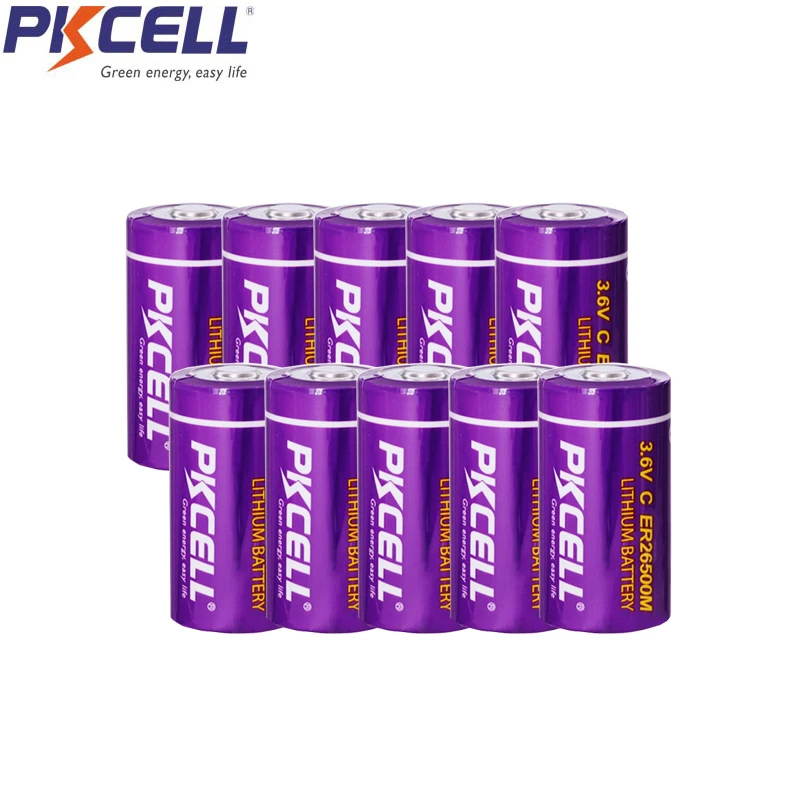 10 шт., литиевые аккумуляторы PKCELL ER26500M, 3,6 В, 6500 мА · ч, размер Li-SOCl2 (тип питания) ER26500
10 шт., литиевые аккумуляторы PKCELL ER26500M, 3,6 В, 6500 мА · ч, размер Li-SOCl2 (тип питания) ER26500