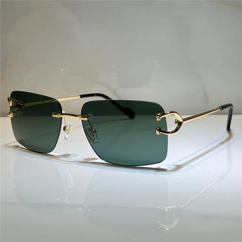 

Sunglasses For Women Men Summer 0330S Style Anti-Ultraviolet Retro Plate Square Frameless Fashion Glasses Random Box