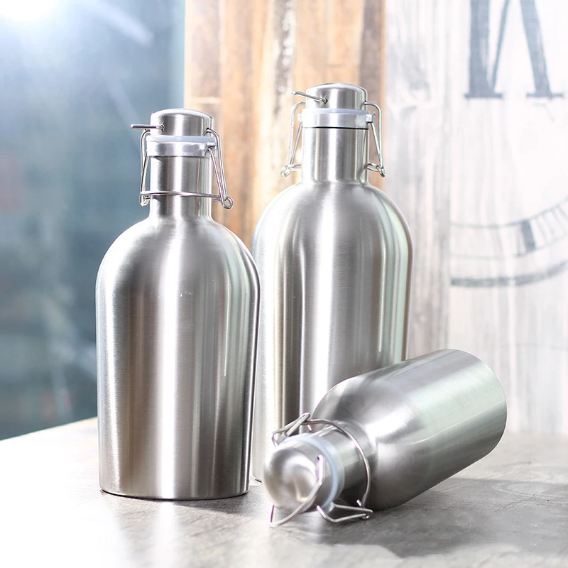 Portable Beer Bottle Stainless Steel Flasks 1L/2L/2.5L Bottle Alcohol Flagon Pot 304 Stainless Steel Material Can Store Liquor
Portable Beer Bottle Stainless Steel Flasks 1L/2L/2.5L Bottle Alcohol Flagon Pot 304 Stainless Steel Material Can Store Liquor
