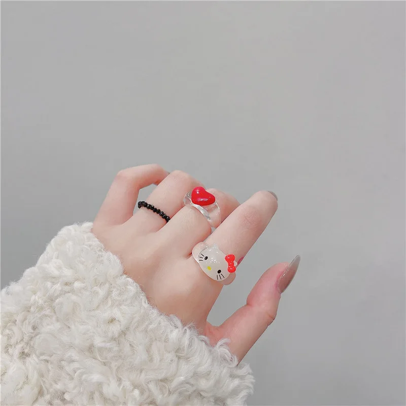 Cartoon Hello Kitty Cat Ring Resin Kt Cat Rings Female Design Index Finger Ring Cute Girl Jewelry Rings Accessories
Cartoon Hello Kitty Cat Ring Resin Kt Cat Rings Female Design Index Finger Ring Cute Girl Jewelry Rings Accessories