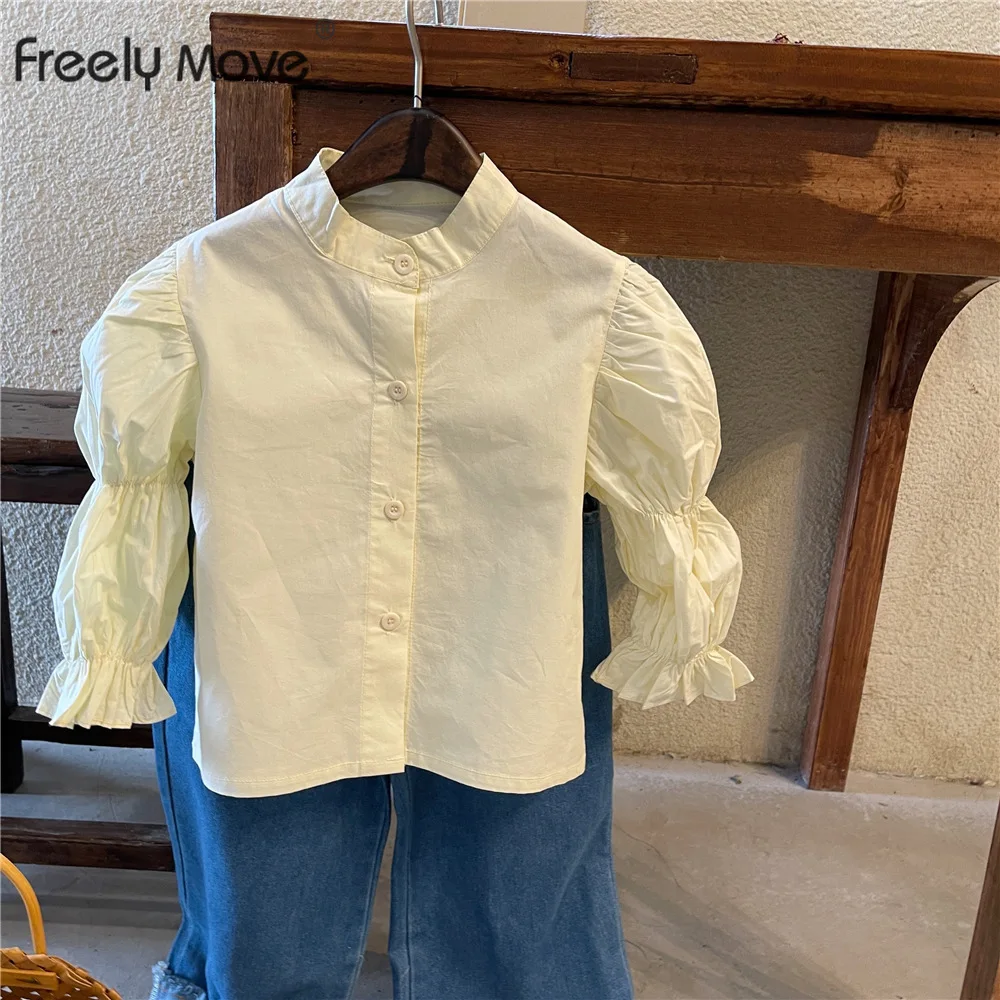 Freely Move 2022 Autumn Baby Girls Puff Sleeve O-neck Blouses Solid Color Children Tops Korean Style Kids Pleated Ruffle Shirts
Freely Move 2022 Autumn Baby Girls Puff Sleeve O-neck Blouses Solid Color Children Tops Korean Style Kids Pleated Ruffle Shirts