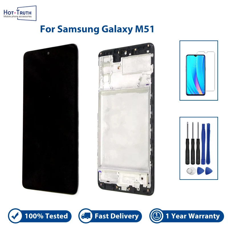 ЖК-дисплей 6,7 дюйма для Samsung Galaxy M51, M515F, сменный сенсорный экран с дигитайзером в сборе для Samsung SM-M515F DSN, дисплей с рамкой
ЖК-дисплей 6,7 дюйма для Samsung Galaxy M51, M515F, сменный сенсорный экран с дигитайзером в сборе для Samsung SM-M515F DSN, дисплей с рамкой