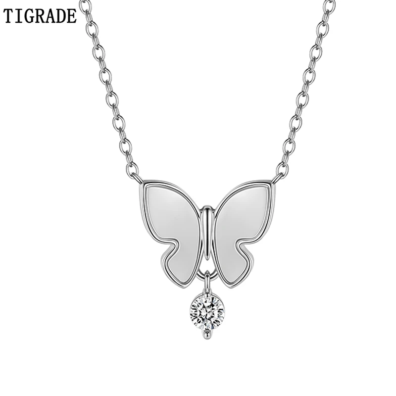 Tigrade 925 Sterling Silver Butterfly Pendant Necklace Shinny Shell White Zircon Clavicle Chain For Women Wedding Fine Jewelry
Tigrade 925 Sterling Silver Butterfly Pendant Necklace Shinny Shell White Zircon Clavicle Chain For Women Wedding Fine Jewelry