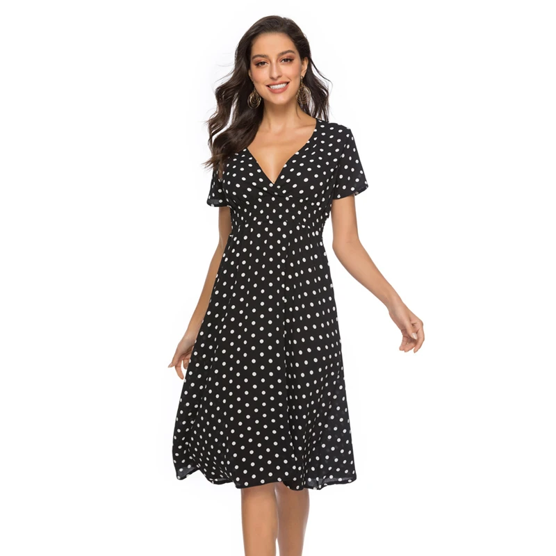 Chiffon Dresses For Women Fashion Polka Dot Print Midi Dress 2022 Summer Style Short Sleeve V Neck Print Dress 8 Color Available
Chiffon Dresses For Women Fashion Polka Dot Print Midi Dress 2022 Summer Style Short Sleeve V Neck Print Dress 8 Color Available
